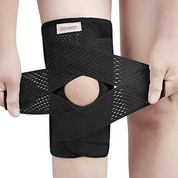 Galvaran Knee Brace with Lateral Stabilizers for Meniscus Tear Knee Pain Acl Mcl Arthritis Injuries Recovery, Breathable Adjustable Knee Brace-Black