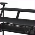 thumbnail image 3 of Music Desk with Keyboard Tray, Cable Management & Wheels, Black Finish | Black | Synthetic Wood, 3 of 8