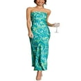 thumbnail image 2 of Ladies Long Dress Off Shoulder Cutout Back Floral Print Evening Dress, 2 of 7