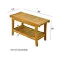 thumbnail image 4 of Grade-A Teak Wood Istanbul Shower Seat 30" Outdoor Patio Stool Bench, 4 of 4