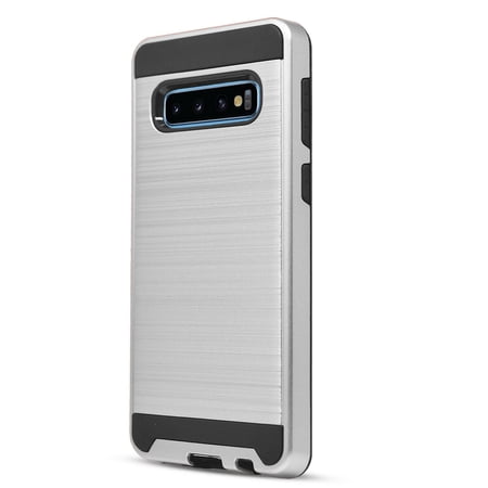 Samsung Galaxy S9 Case, 2-Piece Style Hybrid Shockproof Hard Case Cover with [Tempered Glass Screen Protector] Hybird Shockproof And Circlemalls Stylus Pen-Silver