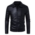 thumbnail image 3 of Men's Lightweight Business Jacket, PU Leather Coat Outerwear, Stylish Casual Wear for Daily Use, Perfect for Office and Formal Occasions, 3 of 10