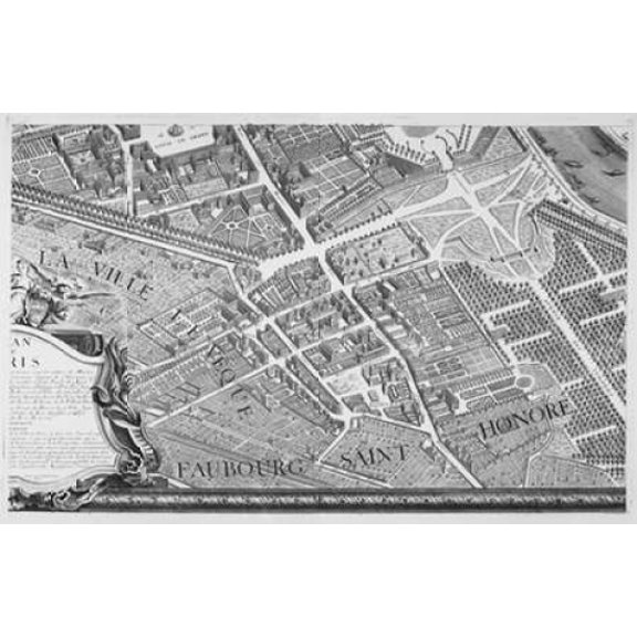 Paris 1739 Sectional map Canvas Art - Michel-Etienne Turgot (12 x 18)