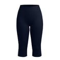 thumbnail image 5 of qolati Plus Size Capris Leggings for Women High Waisted Bowknot Side Slit Yoga Pants Lightweight Workout Running Cropped Pants Navy XXXXXL, 5 of 9
