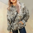 thumbnail image 4 of Xudanell Girls Camo Hoodie Toddler Oversized Hooded Sweatshirt Camouflage Casual Pullover Tops with Pockets Grey,Size 3-4, 4 of 6