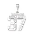 thumbnail image 2 of 14k White Gold Large Diamond-cut Number 37 Charm Pendant, 2 of 3