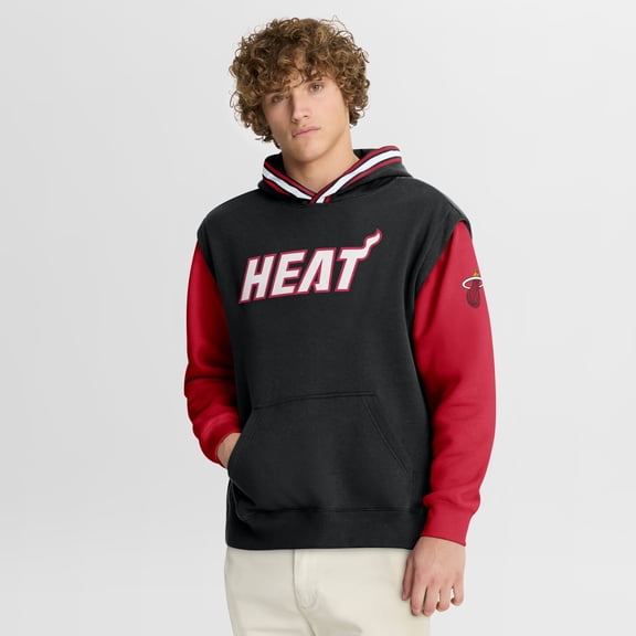 Men's Fanatics  Black/Red Miami Heat Half Court Shot Clock Fastbreak Hoodie