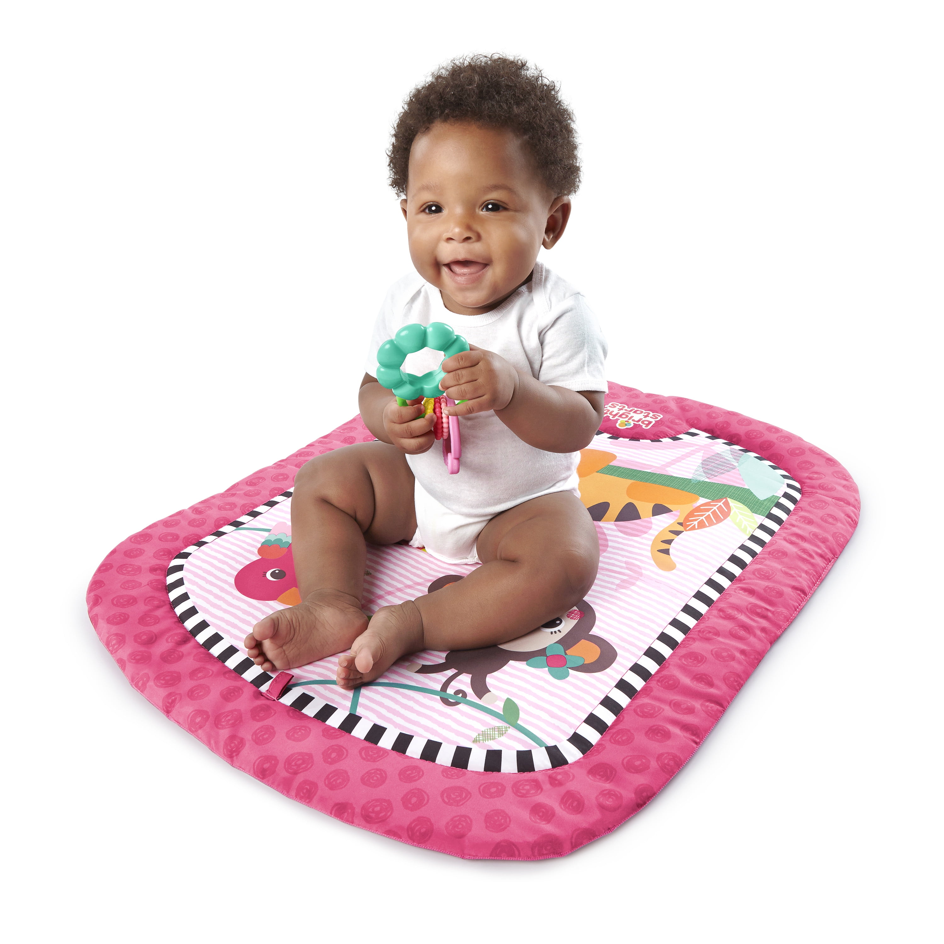 Bright Starts Prop Activity Play Mat with Support Pillow - Wild & Whimsy, Ages Newborn +