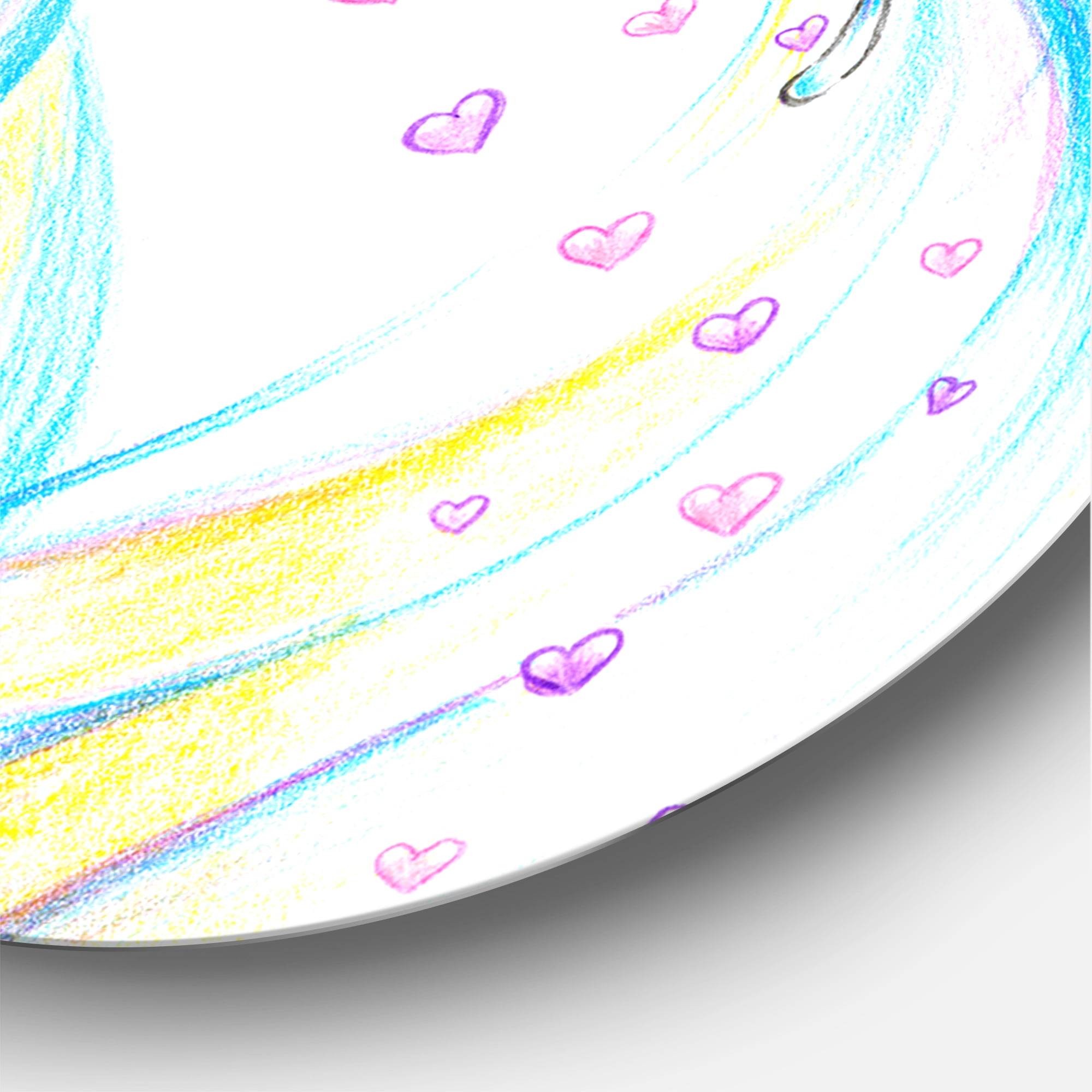 Designart 'Iridiscent Colorful Butterfly' Traditional Circle Metal Wall Art 36x36 - Disc of 36