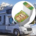 thumbnail image 6 of HELLHERO Toilet Seat Covers 2-Piece Elastic Fabric Easy to Install for People, Cute Sloth Jungle Pattern, 6 of 7