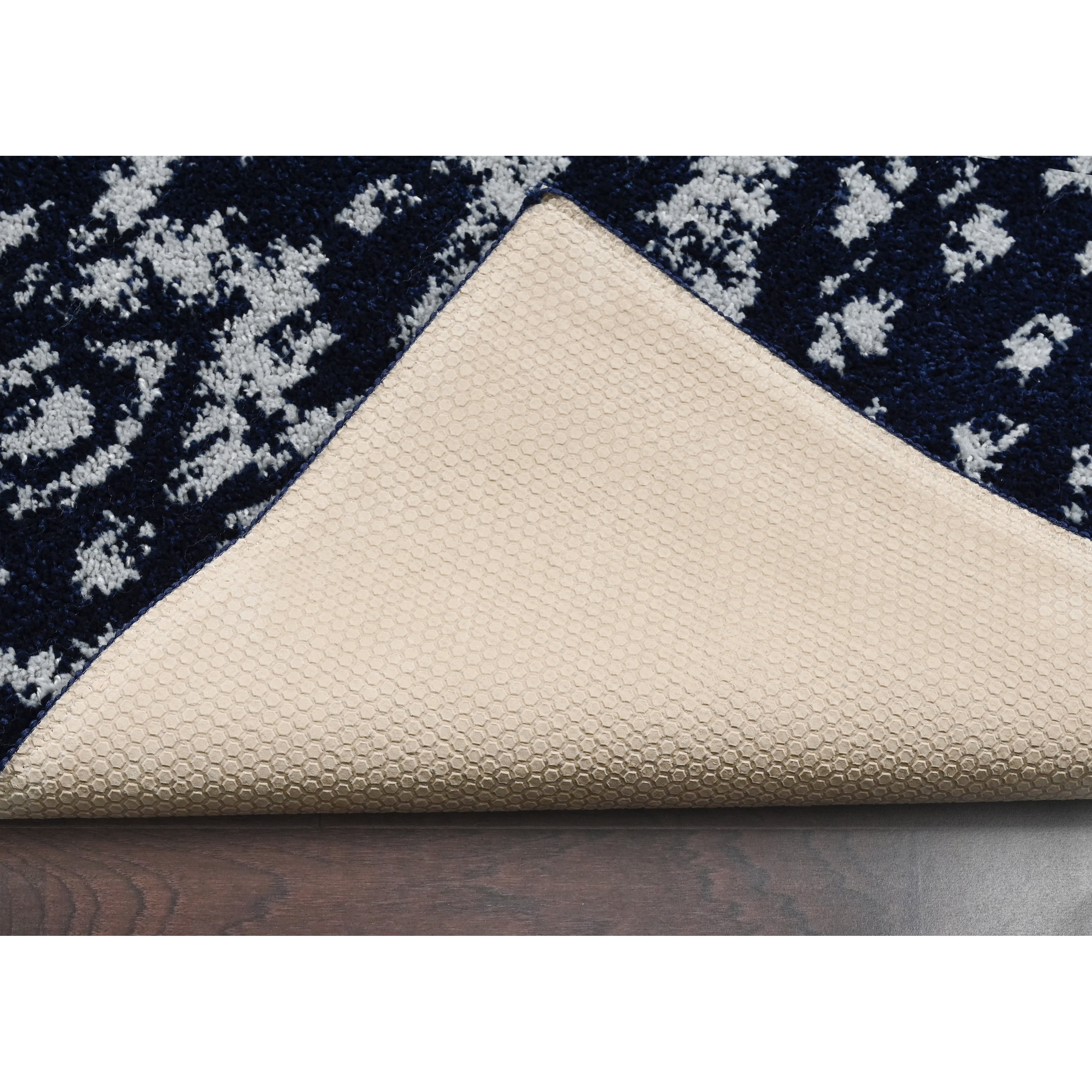 Garland Rug Denali Polypropylene Navy/Silver Indoor Runner Rug, 2' x 7'