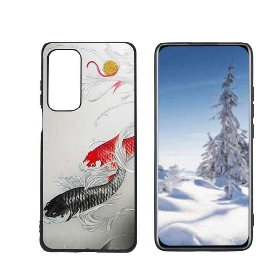 Compatible with Motorola MOTO Edge 2021 Phone Case, Lucky-Koi-Fish-11 Case Silicone Protective for Teen Girl Boy Case for Motorola MOTO Edge 2021