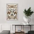thumbnail image 2 of IDEA4WALL Framed Canvas Wall Art Folk Art Deer Floral Deer Design in Earthy Tones Vintage Art Print Minimal Wildlife Posters Boho Chic for Living Room, Bedroom, Office - 24"x36" White, 2 of 5