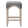 thumbnail image 2 of 27 Inch Coastal Counter Height Wood Stool, Double Welt, Gray Fabric Seat- Saltoro Sherpi, 2 of 5