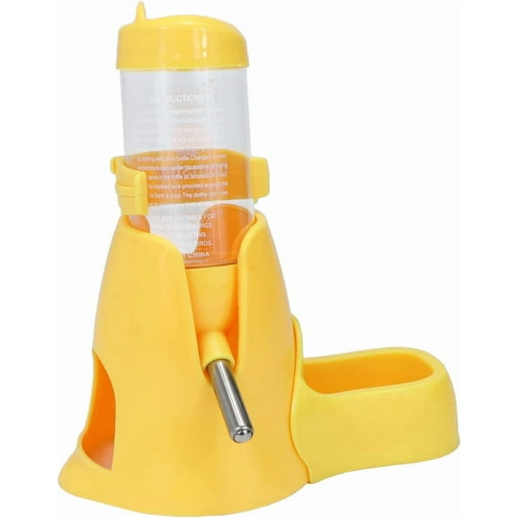 Minzimin Hamster Water Bottle with Food Container Base Hut No Drip Drinking Dispenser for Dwarf Hamster Rats Mouse Gerbil Mice
