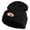 Black, variant on Embroidered Football Iron on Patch Patched 12 Inch Long Knitted Beanie - Dark Grey OSFM