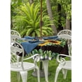 thumbnail image 2 of Spring Eucalyptus Sunflower Outdoor Tablecloth - 60 Inch Round Dining Table Cover, Farmhouse Birds Brown Wood Waterproof Outdoor Table Cloth with Umbrella Hole & Zipper for Picnic/Patio/Party, 2 of 7