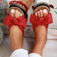 thumbnail image 3 of Slides Dress Sandals for Women 2025 Bow Knot Beach Summer Casual Cork Sole Slip on Flats Dressy Sandals, 3 of 6