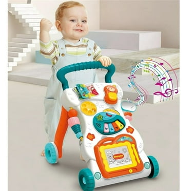 Baby Push Walker with Wheels, 2-in-1 Baby Walking Toys, Baby Push Walker Sit to Stand Toddler Learning Walker Walking Toys Educational Toy Gift for Toddlers 9  Months