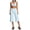 Blue, variant on ZIXKCGDSE Workout Sets for Women Halter Sports Bra Matching Wide Leg Capri Pants Yoga Outfits Size XL