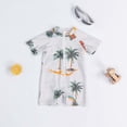 thumbnail image 4 of Tfken Swimwear Bodysuit For Kids Boys Summer Rash Guard Hawaii Print Swim Onesie Short Sleeve Swimsuit Beach Swimming Quick-Dry Zipper Chlid Breathable Bathing Suits Size 18-24 Months White, 4 of 9