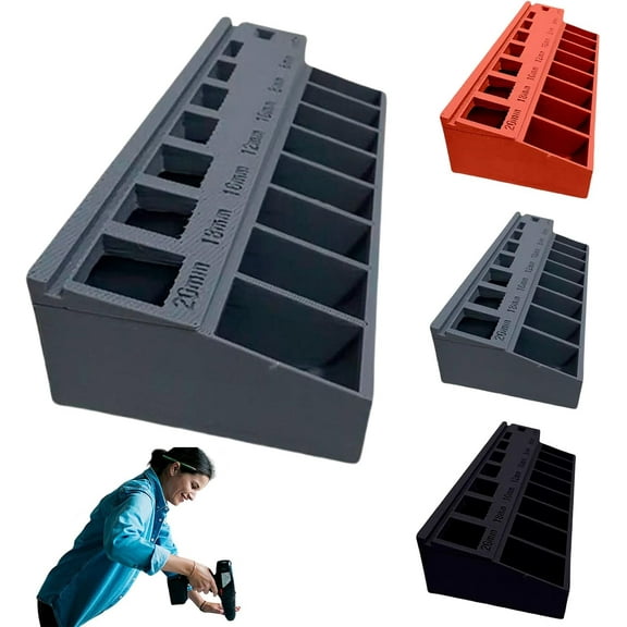 Bolt/Screw Length Sorter Tray with 7 Measuring Slots, M3 Bolt Sorter, Portable M3 Screw Toolbox Organizer for Precision Sort, Small Parts Organizer for Store Hardware Nuts (Gray)