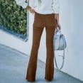 thumbnail image 3 of Women's Corduroy Bottom Pants with Elastic Waist, Flared Trousers for Fall & Autumn, 3 of 9