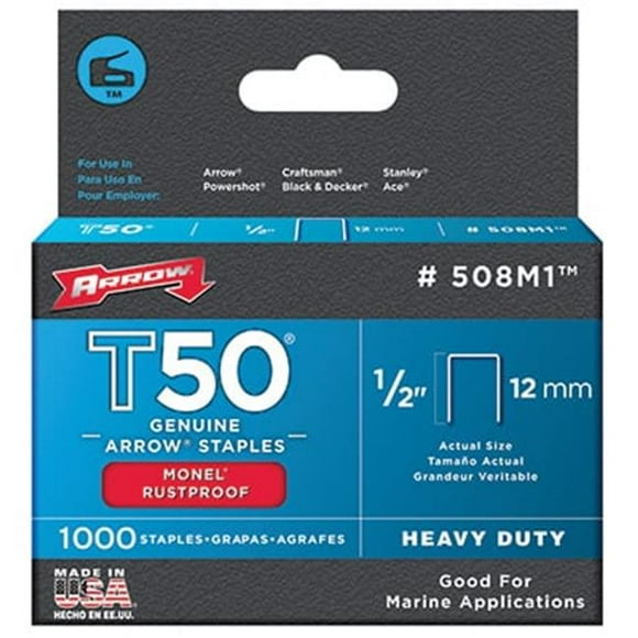 508M1 1000 Pack. T50 .5 in. Staples