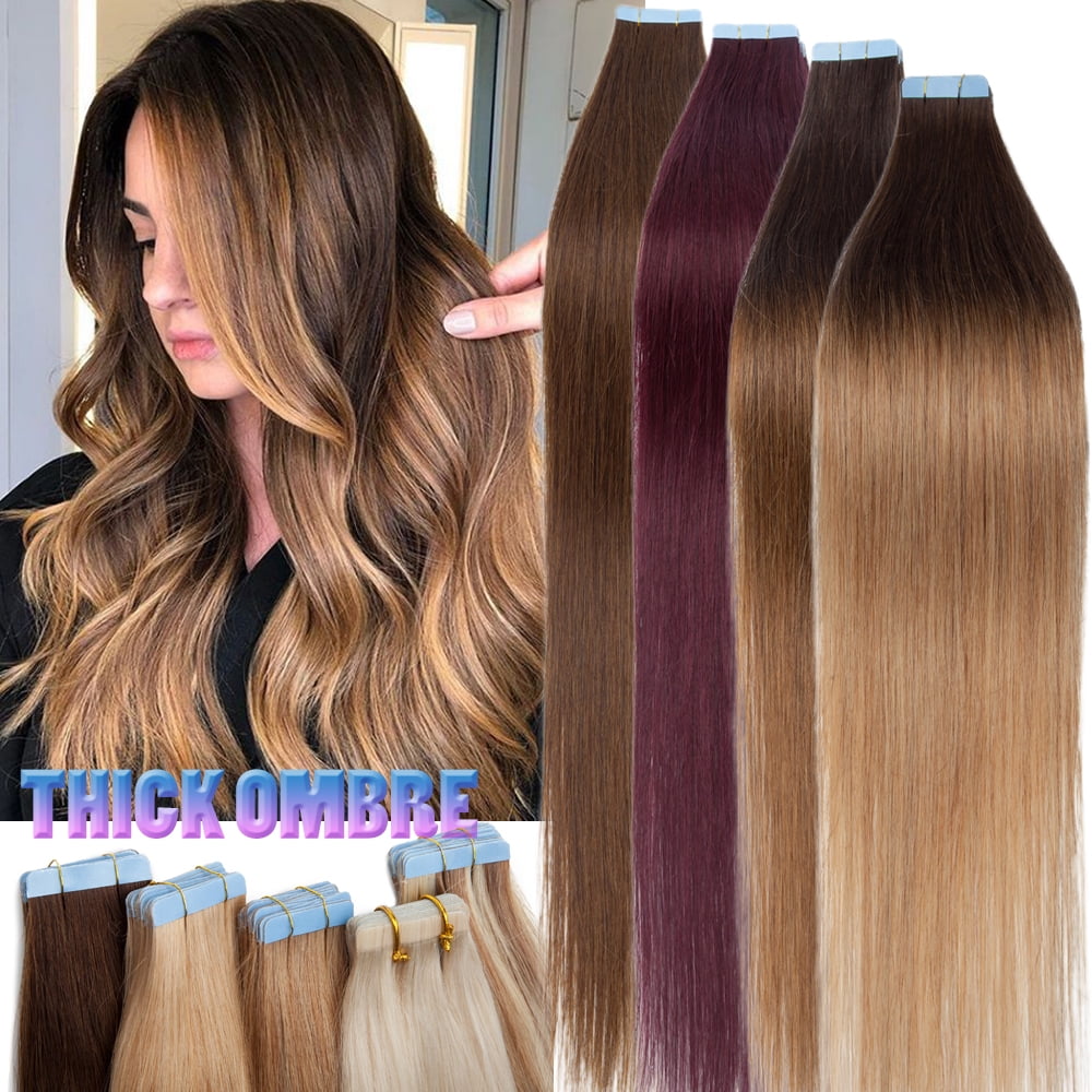 Benehair Tape In Hair Skin Weft Human Hair Extensions Thick Full