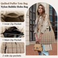 thumbnail image 4 of Bolso de hombro Iqimott acolchado con burbujas de nailon para mujer, 4 of 7