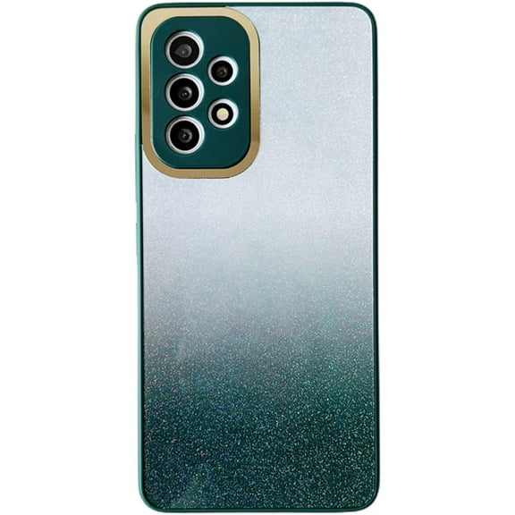 Exquisite Creative Gradient Glitter PC Phone Case for Samsung Galaxy S21 S20 Ultra Plus FE Durable Bumper Bling Gorgeous Protector Case(Green,S20 Plus)