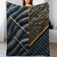thumbnail image 3 of nygtbtfer  Abstract Blanket Minimalist Throw Blanket for Bed, Gold Sequins Fleece Blanket Vintage Sherpa Blanket, Black Turquoise Gray White Fuzzy Blanket Lightweight White, 3 of 6
