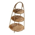 thumbnail image 2 of Rongfmy 3 Tier Multifunctional Weaving Basket Rack Cosmetic Rack Vegetable Storage Stand Round, 2 of 9