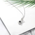 thumbnail image 4 of Gem Stone King 1.29 Ct Round Black Sapphire 925 Sterling Silver Pendant with Chain, 4 of 4
