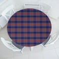 thumbnail image 3 of Ambesonne Plaid Fitted Round Tablecloth, Scottish Country Style, 40"- 44" Diameter, Indigo Purple, 3 of 5