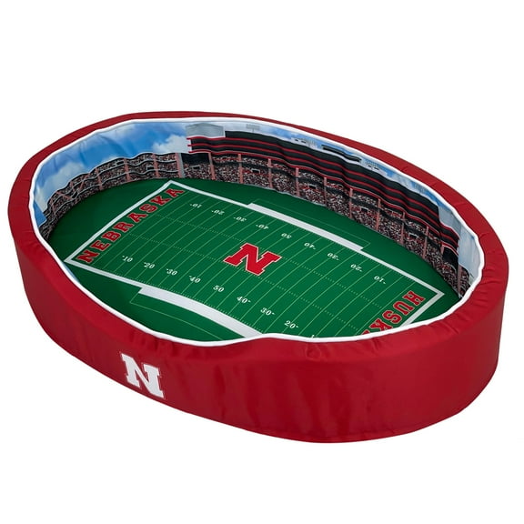 Scarlet Nebraska Huskers 7'' x 22'' x 34'' Medium Stadium Oval Dog Bed
