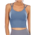 thumbnail image 3 of YouLoveIt Women's Sports Bra Stretch Cami Tank Top Padded Wireless Cross Back Yoga Bra Yoga Vest Seamless Short Camisoles Women Tank Top Cami Sport Yoga Bras, 3 of 8