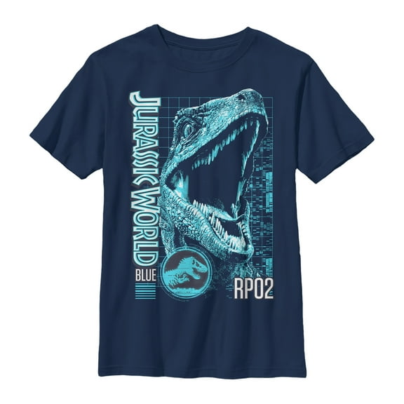 Boy's Jurassic World: Fallen Kingdom Blue Portrait Graphic Tee Navy Blue Small