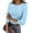 #166 Light Blue, variant on Prdecexlu Womens 3/4 Sleeve Shirts Summer Rib Knit Slim Fit Basic Tees Round Neck Casual Solid Color Tunic Tops Three Quarter Length Business Work Blouses Army Green 3XL