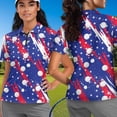 thumbnail image 4 of Aplkyhs Patriotic Star Matching Golf Shirts for Couple with Collar Women's Matching Hawaiian Golf Shirt for Couple Moisture Wicking Quick Dry for Yoga or Daily Wear Fit Plain, 4 of 7