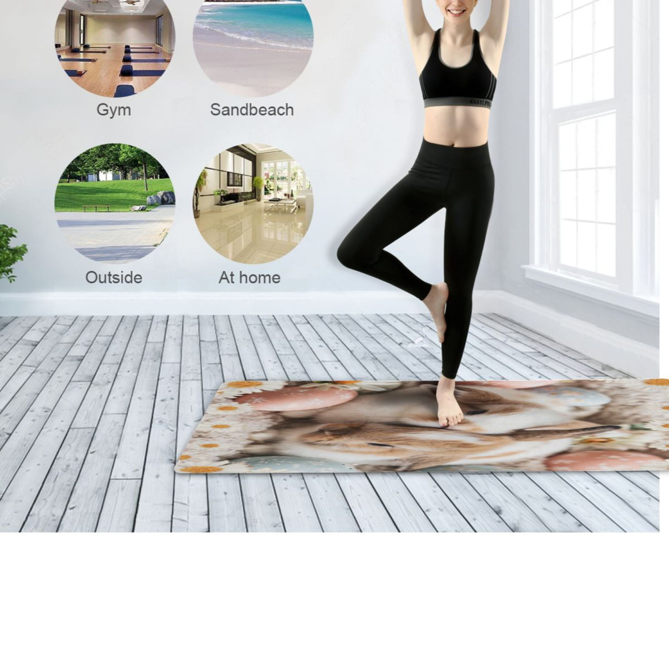 BZSMCE Yoga Mat Women Fitness Mat Easter Cuddle Pattern