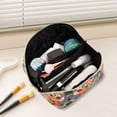 thumbnail image 2 of FORMRS Makeup Bag Travel Cosmetic Organizer for Women Fold Flat Zipper Pouch with Handle, Purple Cityscape Painting, 2 of 8