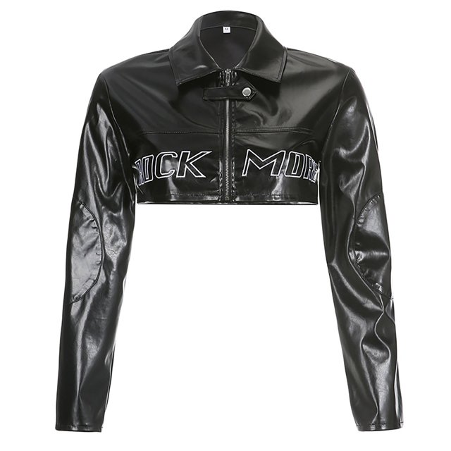 Chaqueta corta Gibobby sintética bordada Negro S