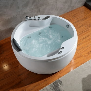 Empava 59 in. Acrylic Freestanding Whirlpool Bathtub - EMPV-59JT005