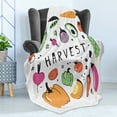 thumbnail image 4 of Harvest Soft Flannel Fleece Throw Blanket, Drawing Food Pumpkin Pepper Carrot Onion Eggplant Potato Radish Avocado, Cozy Plush for Indoor and Outdoor Use, 60" x 80", Multicolor, by Ambesonne, 4 of 5