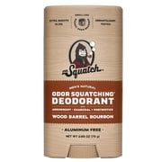 Dr. Squatch Mens Aluminum Free Deodorant, Natural Deodorant for Men, Wood Barrel Bourbon, 2.65 Oz