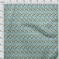 thumbnail image 3 of oneOone Cotton Poplin Fabric Leaves & Floral Block Printed Fabric 1 Yard 42 Inch Wide, 3 of 4