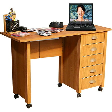 Mobile Desk And Craft Center Oak Walmart Com