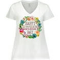 thumbnail image 3 of Inktastic Happy Mother's Day Flowers Women's Plus Size V-Neck T-Shirt, 3 of 5