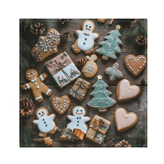 Qxltty Christmas Cookies Napkins 20×20in Perfect for Parties Dinners Weddings Cocktail Housewarming Cloth Napkins Set of 6